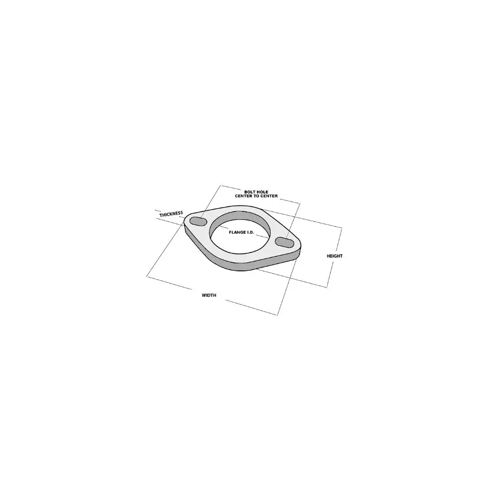 2-Bolt Stainless Steel Flange, 2.00" I.D. - Single Flange, Retail Packed - VIB1470S